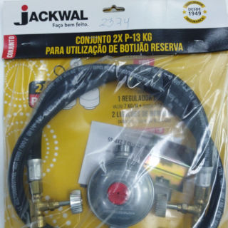 Conjunto com 2 ligações para botijão reserva GLP 13 kg